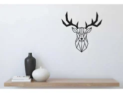 Metalen Decoratie Herten 3, Zwart, 51X1,5X51 Cm, Epikasa