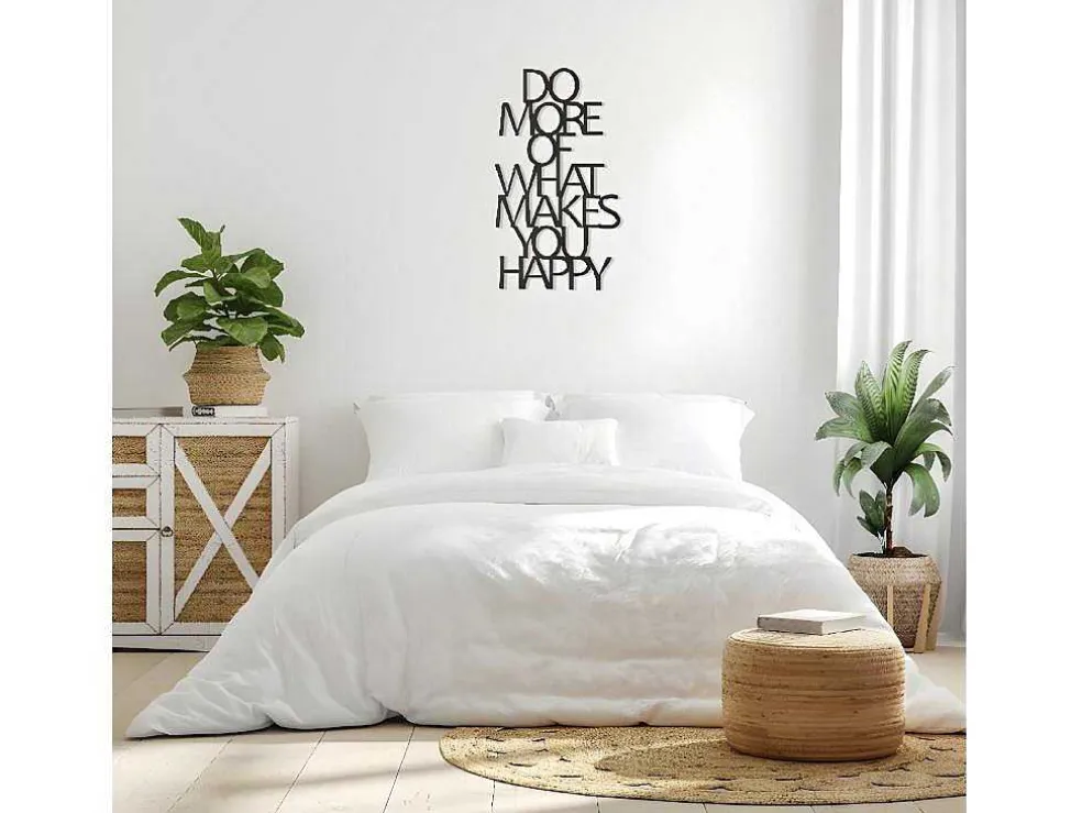 Metalen Decoratie Makes You Happy 1, Zwart, 41X1,5X70 Cm, Epikasa