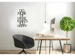 Metalen Decoratie Makes You Happy 1, Zwart, 41X1,5X70 Cm, Epikasa