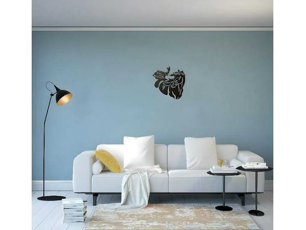 Metalen Decoratie Paard 2, Zwart, 50X1,5X50 Cm, Epikasa