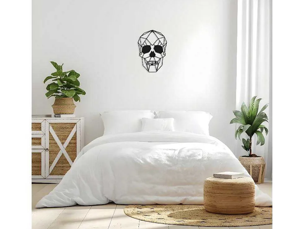 Metalen Decoratie Schedel 1, Zwart, 35X1,5X50 Cm, Epikasa