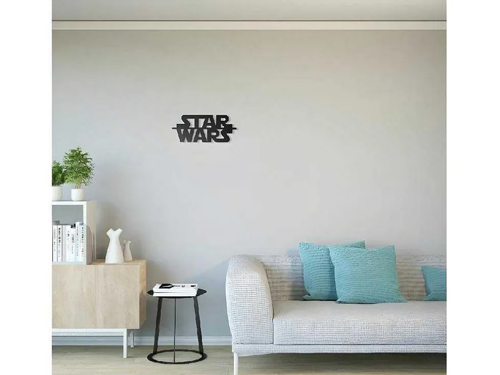 Metalen Decoratie Star Wars, Zwart, 50X1,5X21 Cm, Epikasa