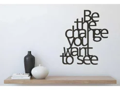 Metalen Decoratie The Change, Zwart, 62X1,5X70 Cm, Epikasa