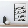 Metalen Decoratie Think Outside The Box 2, Zwart, 50X1,5X70 Cm, Epikasa