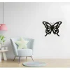 Metalen Decoratie Vlinder 7, Zwart, 48X1,5X37 Cm, Epikasa