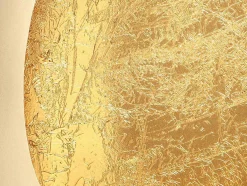 Metalen Kandelaar - B. 31,5 X H. 43 Cm - Messing En Bladgoud Afwerking - Goud - Belinni