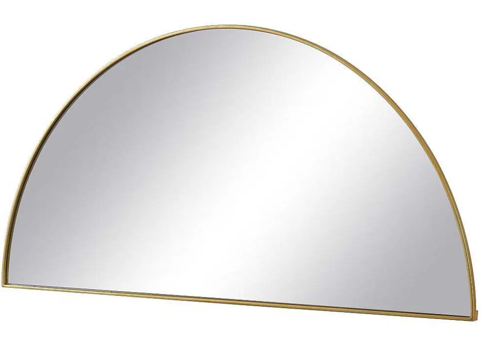 Metalen Spiegel Met Halve Cirkel Design - B.50 X H.100 Cm - Goudkleurig - Gavra