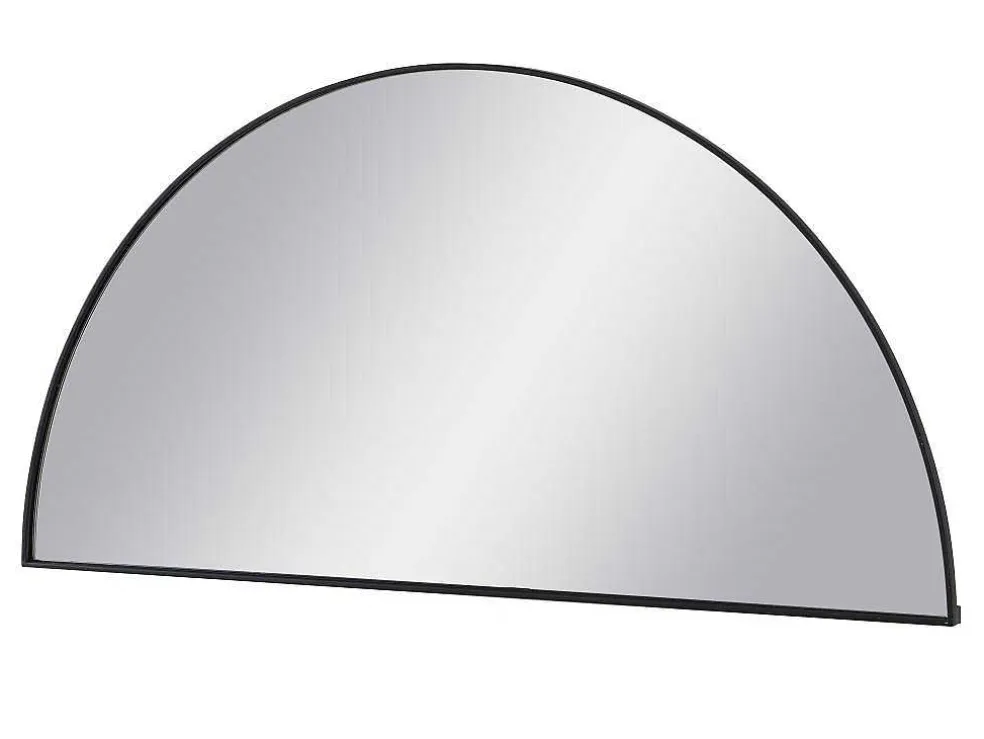 Metalen Spiegel Met Halve Cirkel Design - B.50 X H.100 Cm - Zwart - Gavra