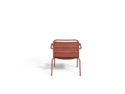 Metalen Tuinmeubelset - 2 Lage Stapelstoelen En Een Bijzettafel - Terracotta - Mirmande