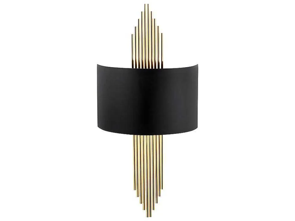Metalen Wandlamp Sangarius - B22 X H75 Cm - Zwart En Goud