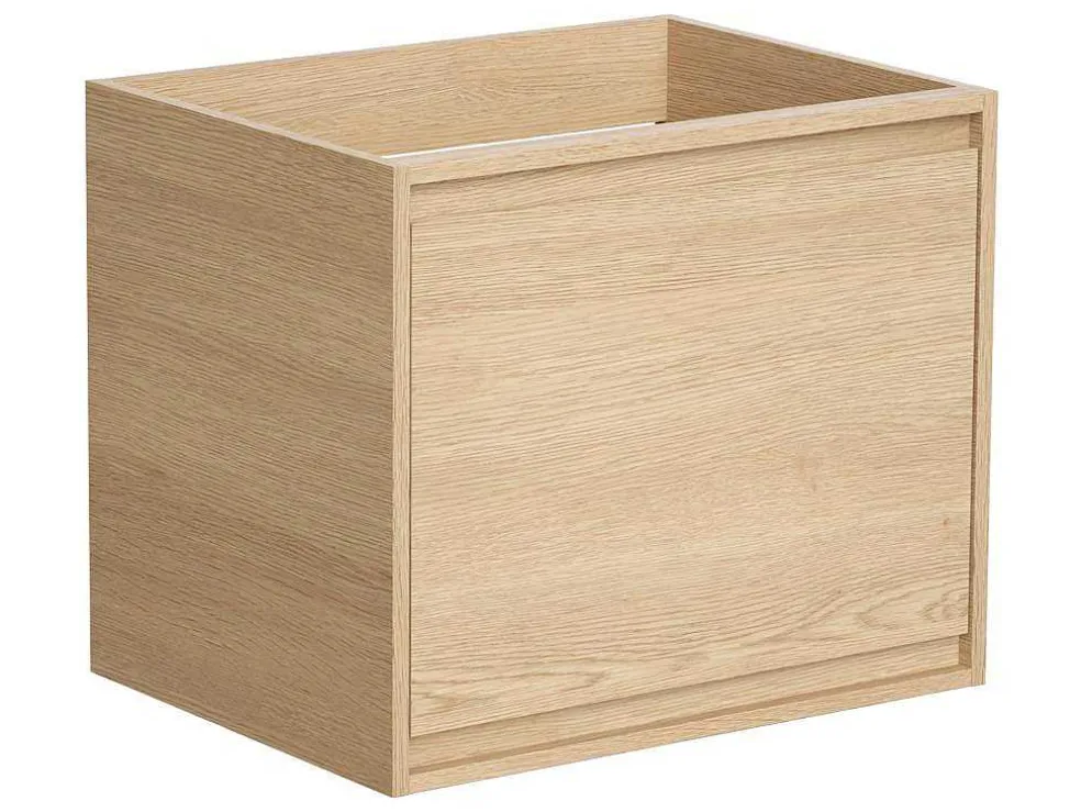 Meubel Onder Wastafel Met Engelse Lade - Eikenfineer - 60 Cm - Mesliva