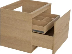 Meubel Onder Wastafel Met Engelse Lade - Eikenfineer - 60 Cm - Mesliva