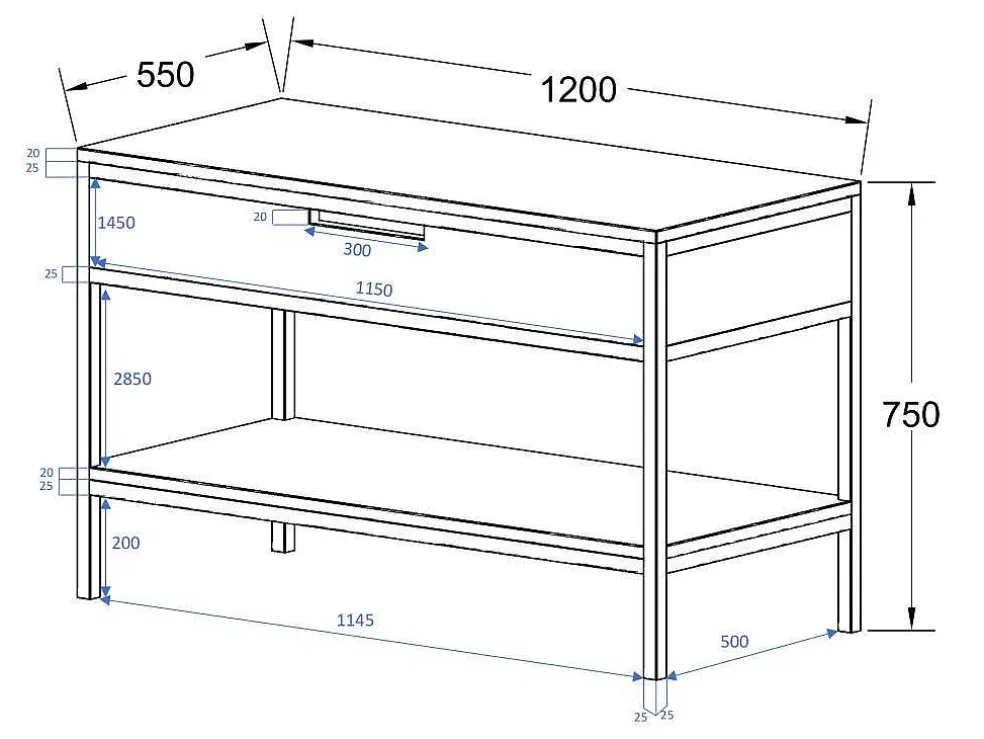 Meubel Onder Wastafel Van Licht Teakhout En Metaal - 120 Cm - Tukad
