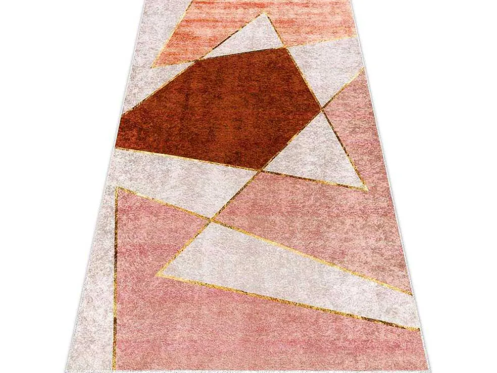 Miro 52097.802 Tapijt Wasbaar Geometrisch Antislip - Roze 120X170 Cm