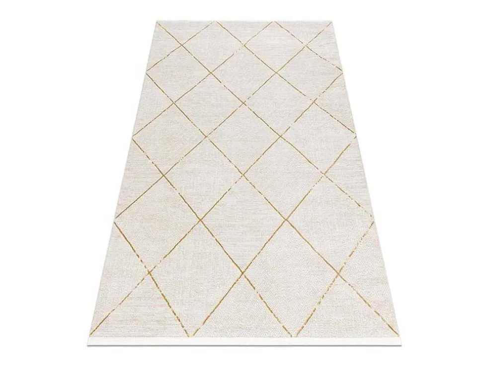 Modern Tapijt Duke 51245 Creme / Goud - Latwerk, Gestructureerd, Zeer 140X190 Cm