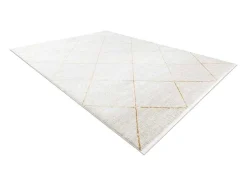 Modern Tapijt Duke 51245 Creme / Goud - Latwerk, Gestructureerd, Zeer 140X190 Cm