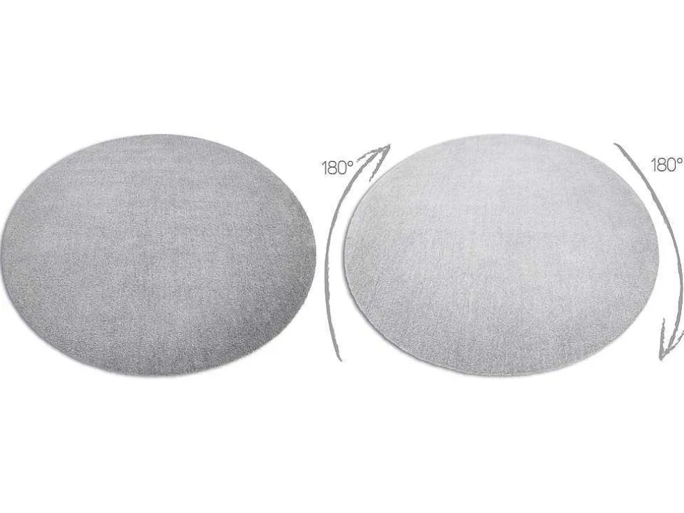 Modern Tapijt Wasbaar Latio 71351060 Rond Zilverkleuring Cercle 120 Cm