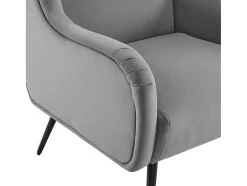 Moderne Loungestoel - Enkele Bank Met Armleuningen - Metalen Poten - Grijs