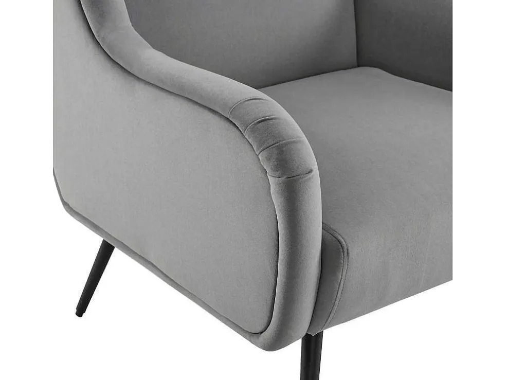 Moderne Loungestoel - Enkele Bank Met Armleuningen - Metalen Poten - Grijs