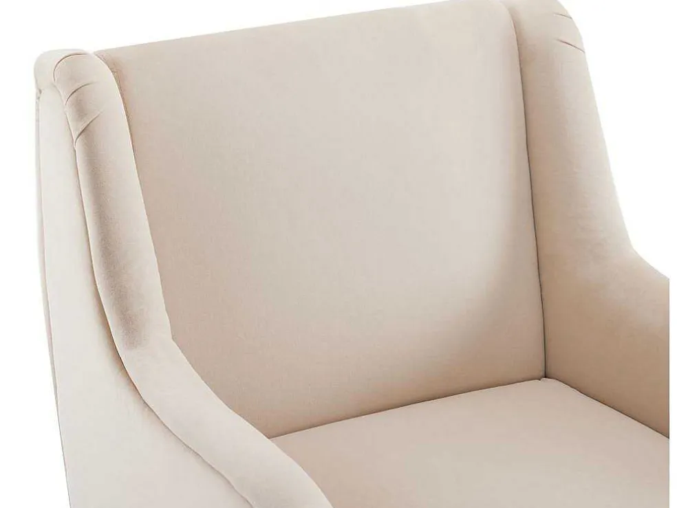 Moderne Loungestoel - Enkele Bank Met Armleuningen - Metalen Poten - Beige