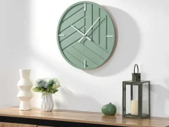 Moderne Wandklok - D. 50 Cm - Groen En Zilverkleurig - Herti