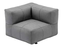 Moduleerbare Tuinzithoek 5 Plaatsen Van Stof: 3 Fauteuils, 1 Hoek, 1 Poef En 1 Salontafel - Antraciet - Livai Van Mylia