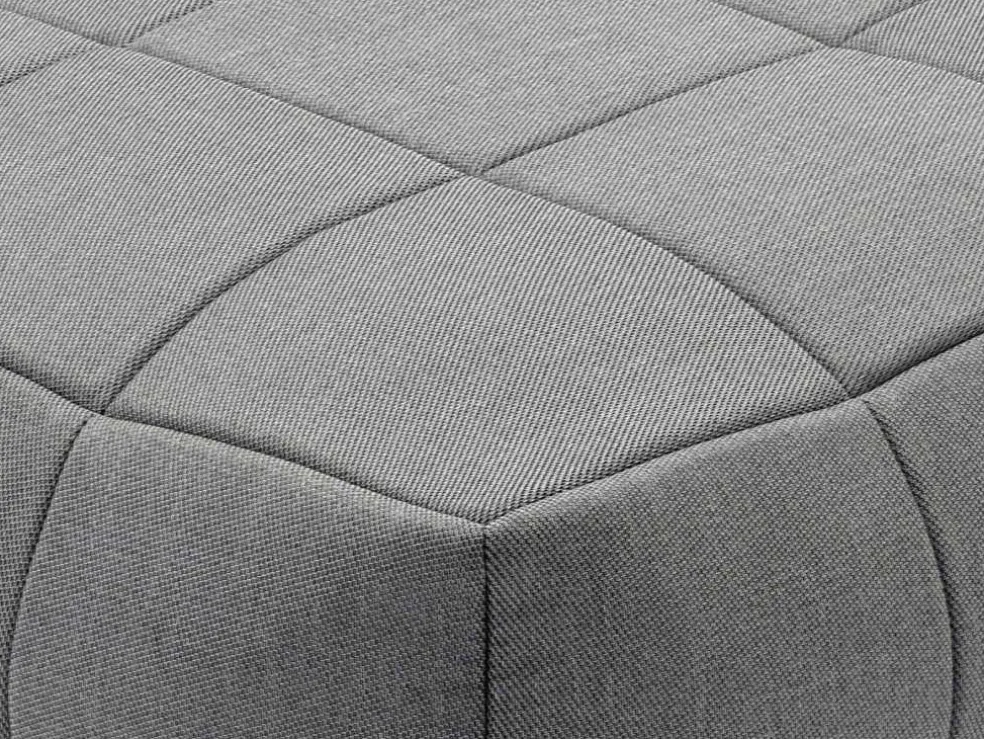 Moduleerbare Tuinzithoek 5 Plaatsen Van Stof: 3 Fauteuils, 1 Hoek, 1 Poef En 1 Salontafel - Antraciet - Livai Van Mylia