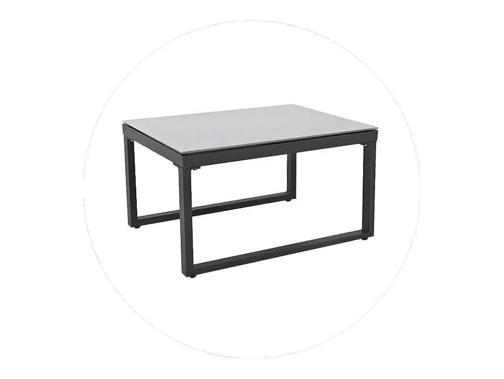 Multifunctioneel Ijzeren Tuinmeubel - Loungebank Met Verstelbare Luifel - 5 Zitplaatsen En 1 Salontafel - Grijs