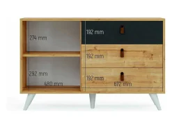 Multifunctionele Kast Pera - Eik - 120X36,5X77 Cm - Epikasa