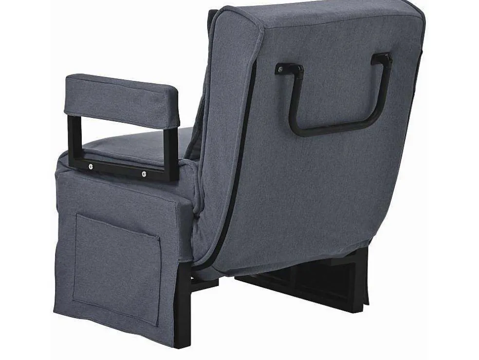 Multifunctionele Ligstoel Met Kussen - Om Te Bouwen Tot Fauteuil - Linnen Stof - Grijs