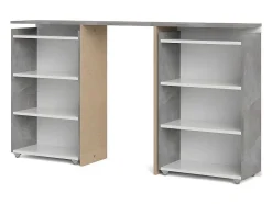 Nada Hoofdbord Met Opbergruimte 140 Cm, Betondecor/Wit Hoogglans.