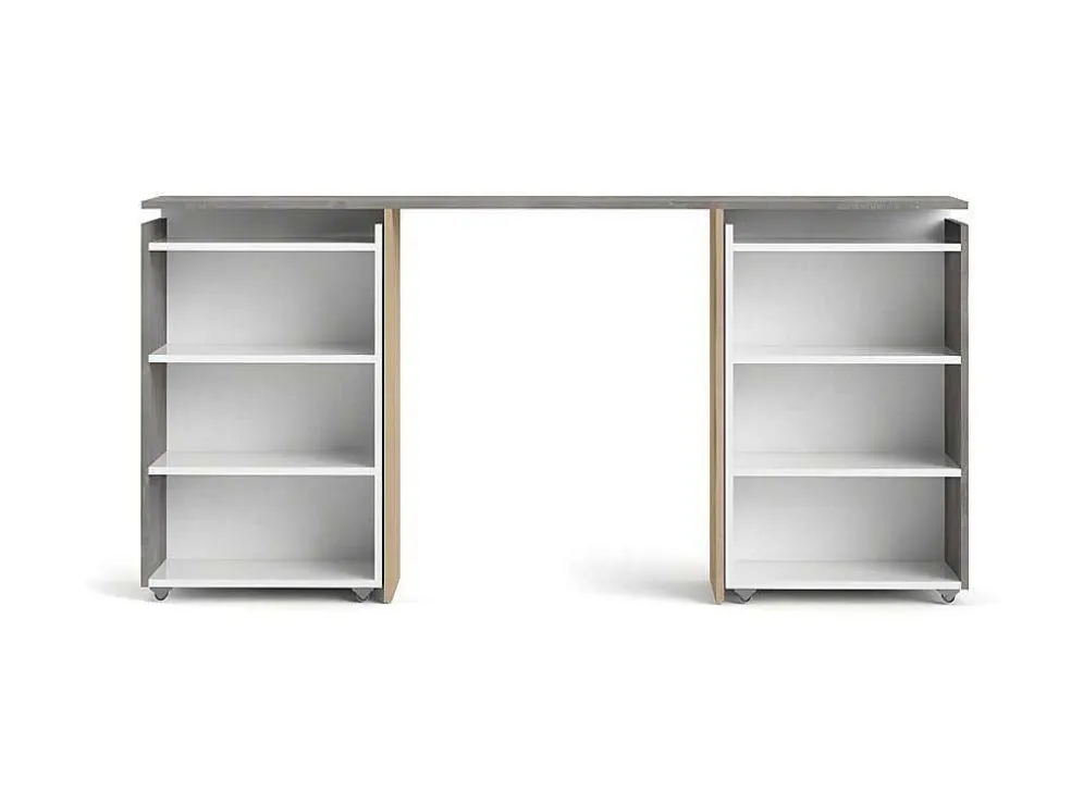 Nada Hoofdbord Met Opbergruimte 160 Cm, Betondecor/Wit Hoogglans.