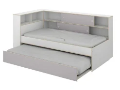 Nestbed Met Opbergruimte - 90 X 200 En 90 X 190 Cm - Wit En Grijs + Bedbodem - Losiana