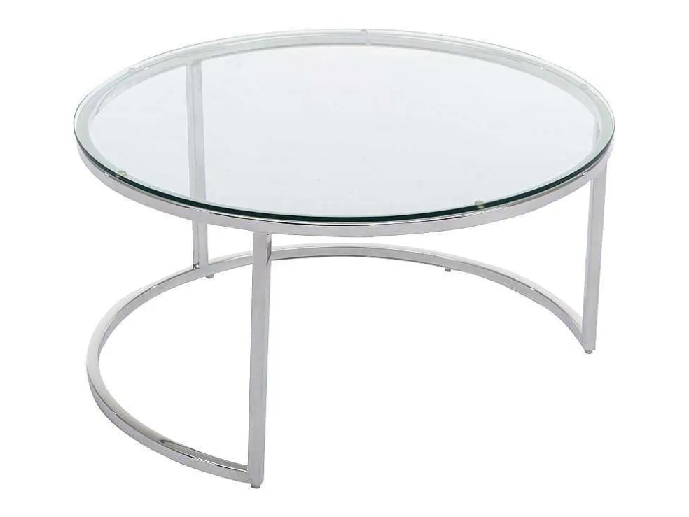 Nesttafels Van Gehard Glas En Roestvrij Staal - Zilver - Maevane Ii Van Pascal Morabito