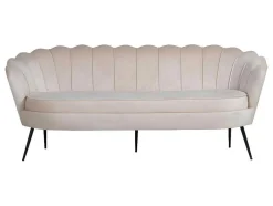 Nice Bank 3 Persoons Velours Beige.