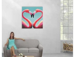 Olieverfschilderij Flamingo Handgeschilderd