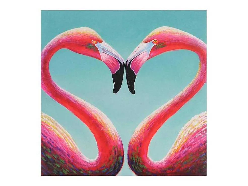 Olieverfschilderij Flamingo Handgeschilderd