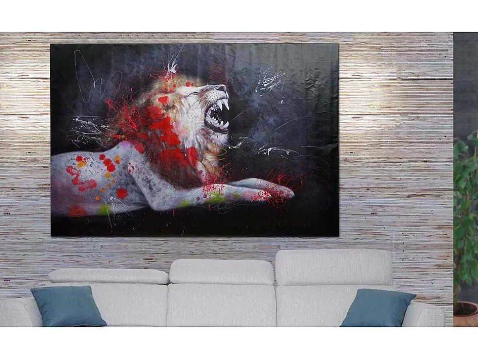 Olieverfschilderij Leeuw Mcw-H25, 120X180Cm