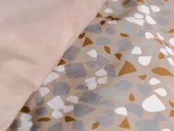 Omkeerbaar Dekbedovertrek Terrazzo Van Katoen 57 Draden /Cm - Dekbedhoes 220 X 240 Cm + 2 Kussenslopen 63 X 63 Cm - Meerdere Kleuren - Terazino