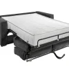 Omkeerbare Driezits-Express-Slaapbank Van Antracietkleurig Ribfluweel - Bed 140 Cm - Matras 22 Cm Loreto