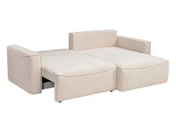 Omkeerbare Hoekslaapbank Van Beige Stof Met Textuur Asturio