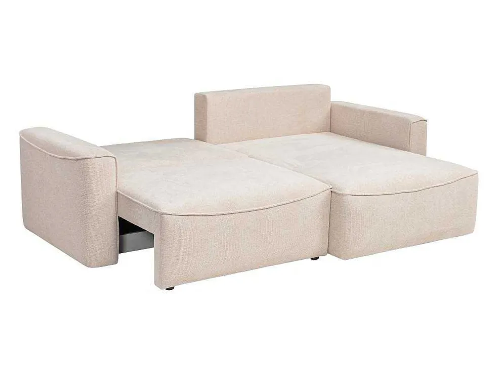Omkeerbare Hoekslaapbank Van Beige Stof Met Textuur Asturio