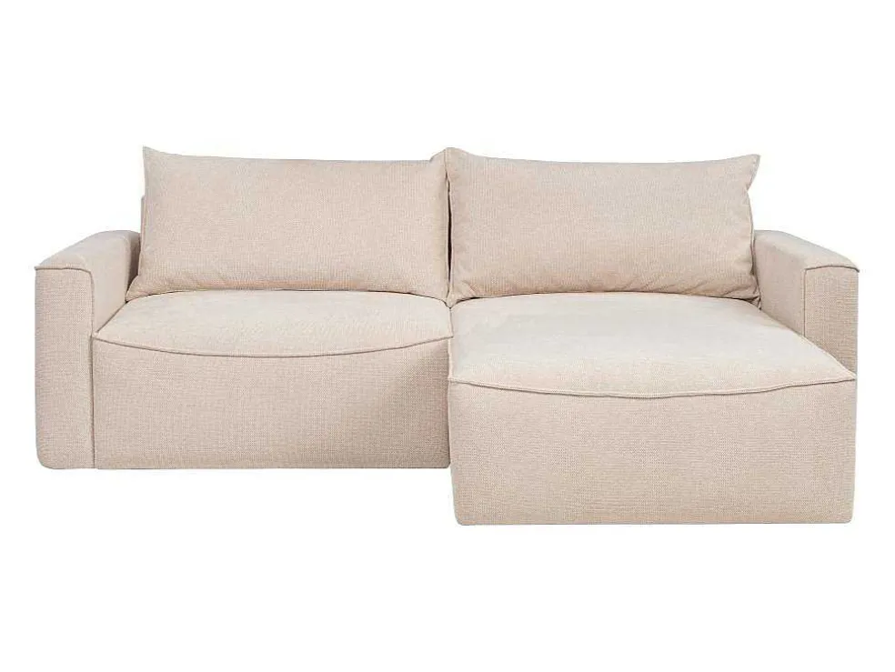 Omkeerbare Hoekslaapbank Van Beige Stof Met Textuur Asturio