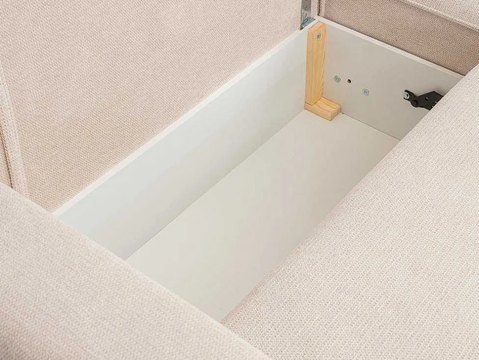 Omkeerbare Hoekslaapbank Van Beige Stof Met Textuur Asturio