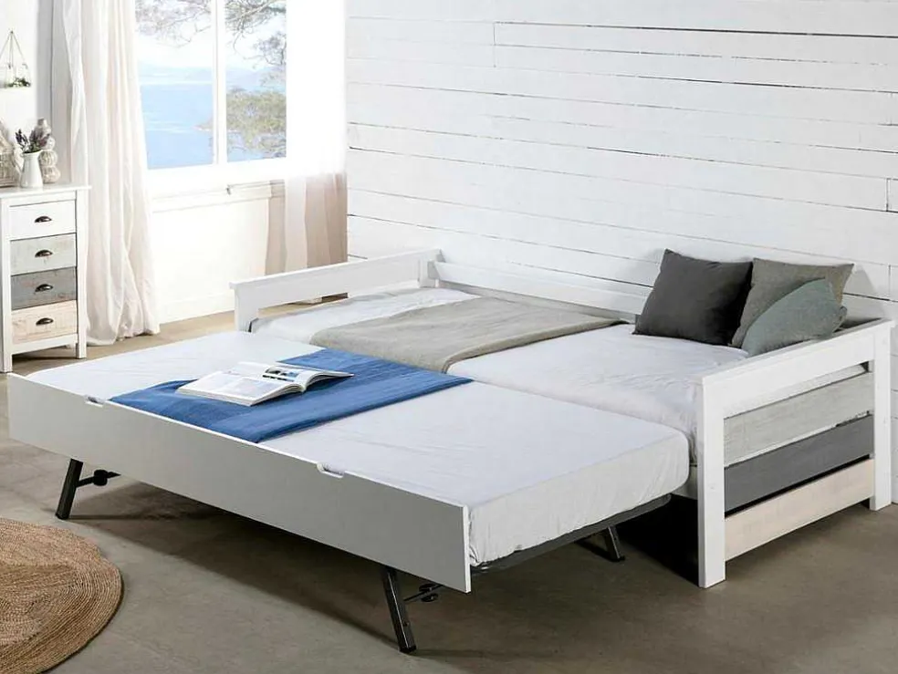 Onderschuifbed Celiane - 2 X 90 X 190 Cm - Mdf - Wit