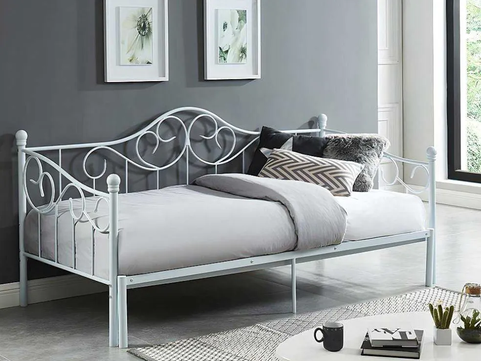 Onderuitschuifbed Sebille - Metaal - 90 X 200 Cm - Wit