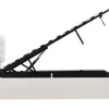 Opbergbed 180 X 200 Cm - Pu Leer - Led'S - Lattenbodem - Wit