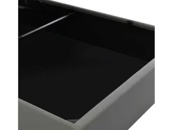 Opbergbed 140X200Cm In Kunstleer Met Led + Lattenbodem - Grijs