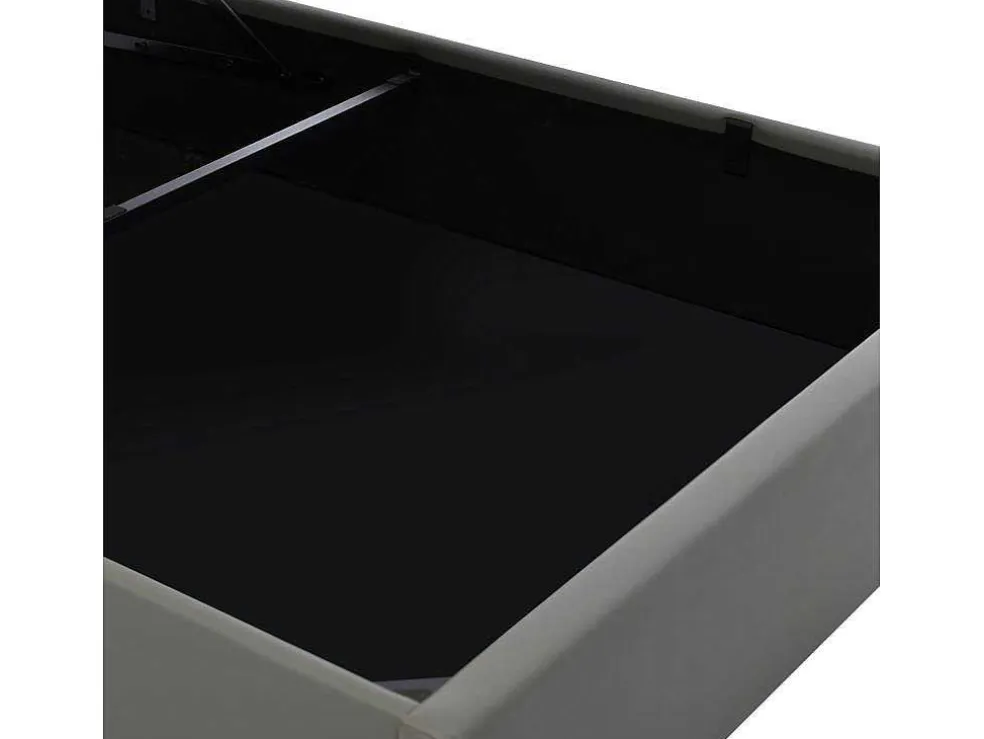 Opbergbed 140X200Cm In Kunstleer Met Led + Lattenbodem - Grijs