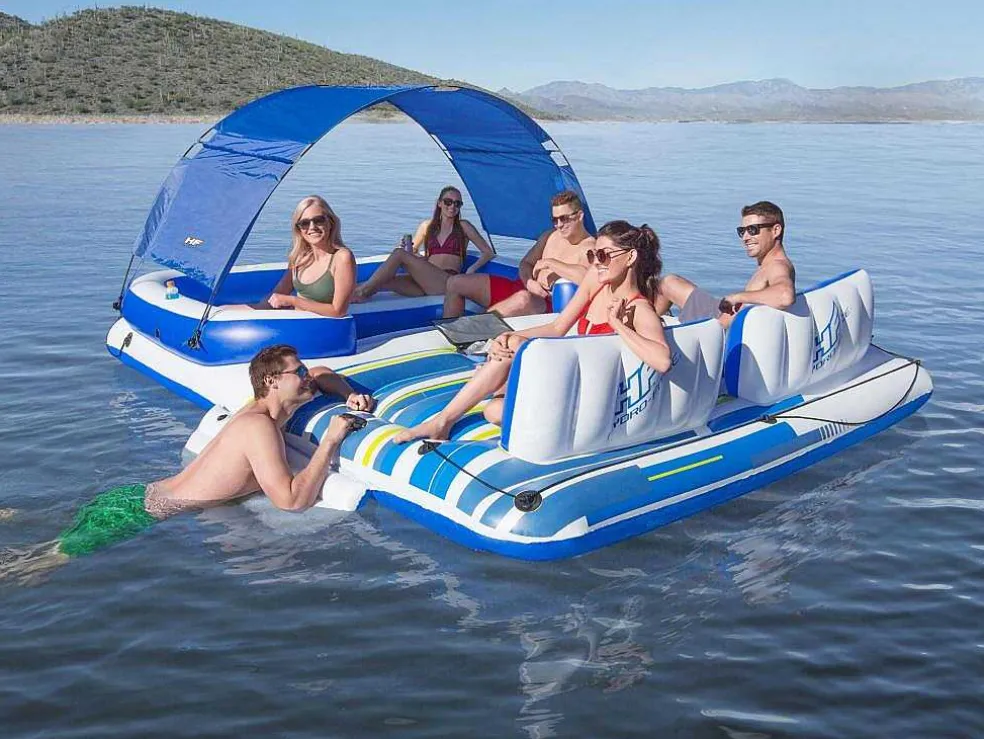 Opblaaseiland Met Afneembaar Zonnescherm - 373 X 264 Cm - Azulio Van Bestway